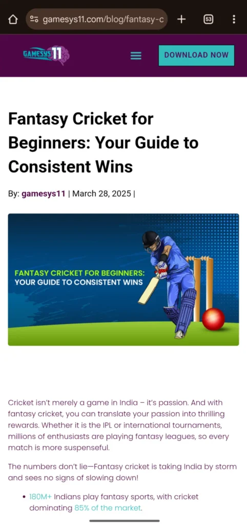 Consistent Wins- Fantasy Cricket