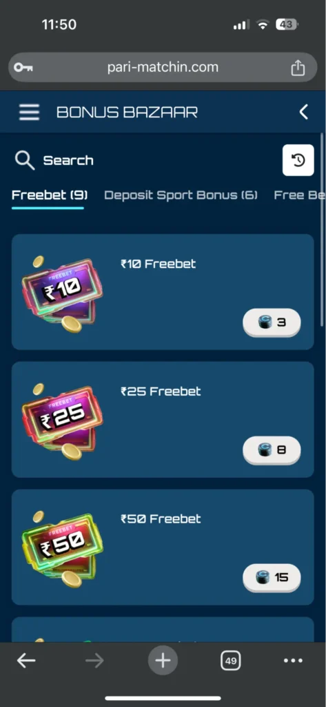 Parimatch Bonus Bazaar Freebet Portal