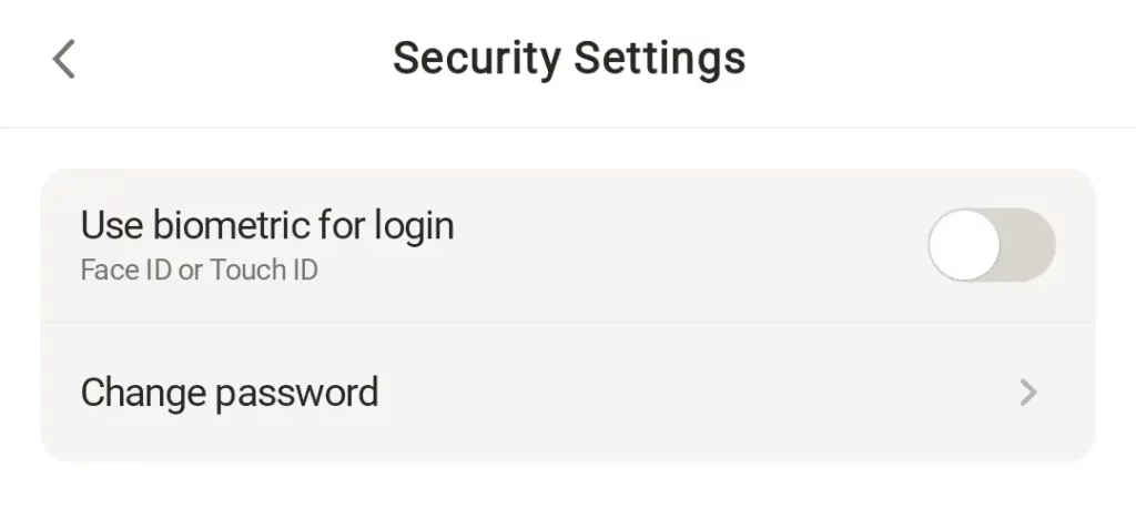 Biometric login via Parimatch app