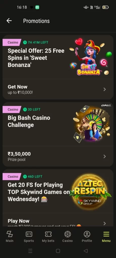 Parimatch apk casino promotions bonus