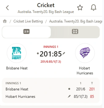 cricket live betting