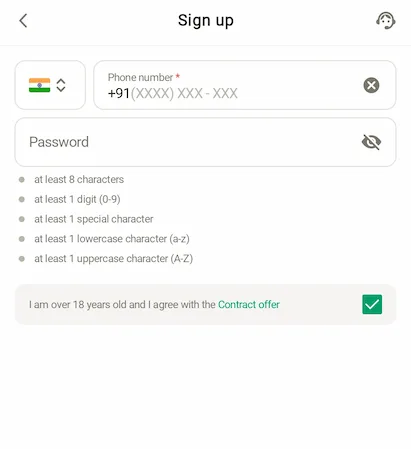 Register with Parimatch app