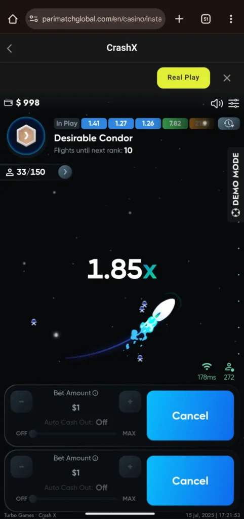 Place a Bet on CrashX Parimatch
