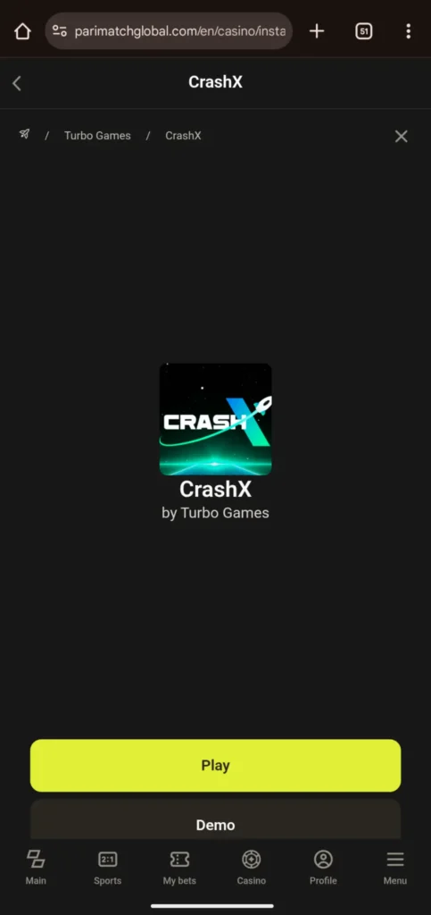 Play CrashX On Parimatch