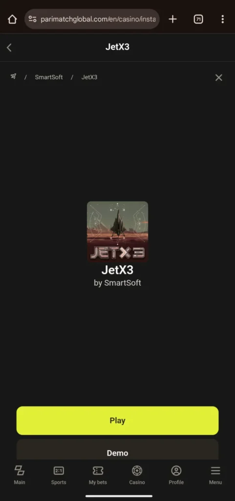 Play Jetx3 on Parimatch