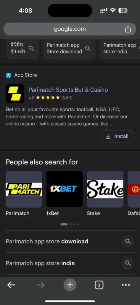 Parimatch Latest IOS Download