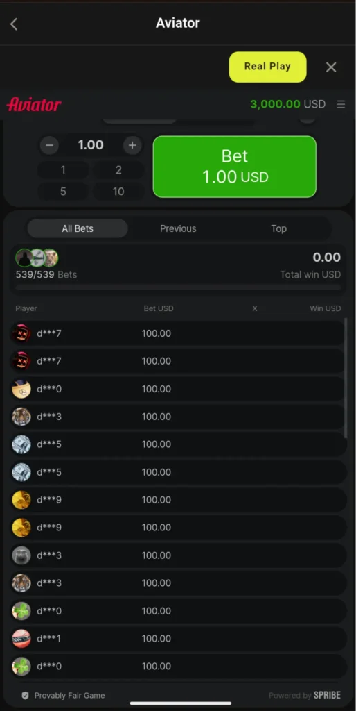 Aviator Betting Parimatch User List