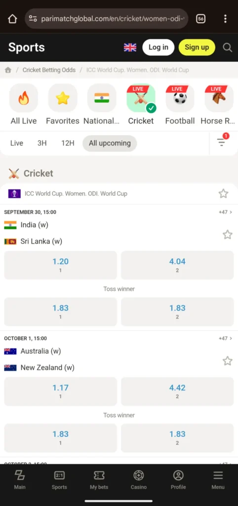 Women ICC World Cup Place Bets Now