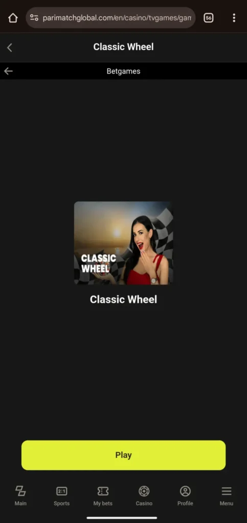 Parimatch- Play Classic Wheel TV Game