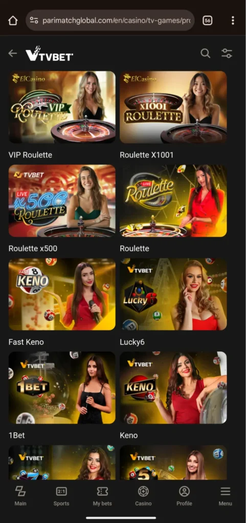 Parimatch TV Games Play VIP Games