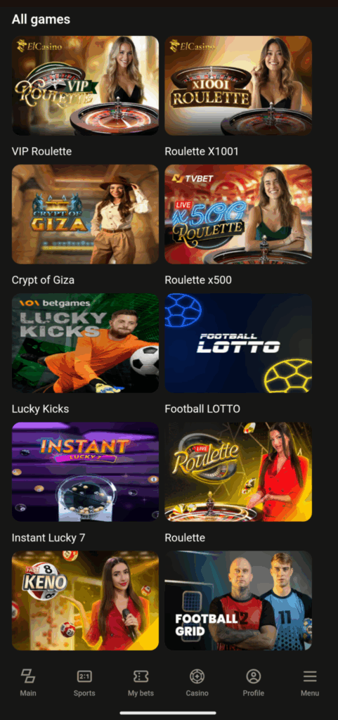 All TV Games List on Parimatch